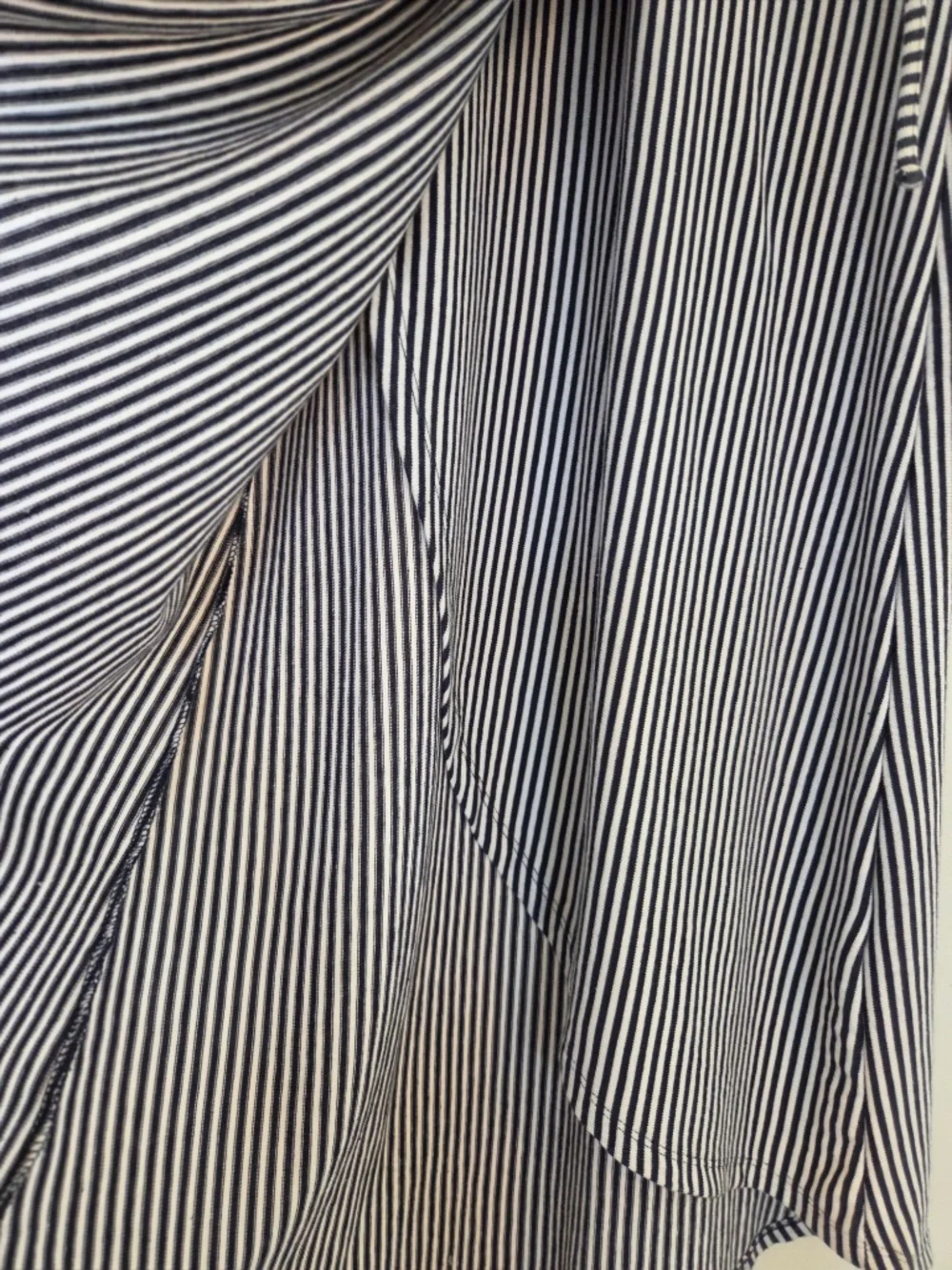 Striped faux wrap blue/white stripe long midi dress S summer coastal preppy knit - Picture 7 of 13